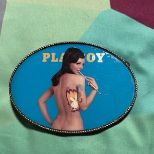PLAYBOY Vibrant Blue and Gold Belt buckle